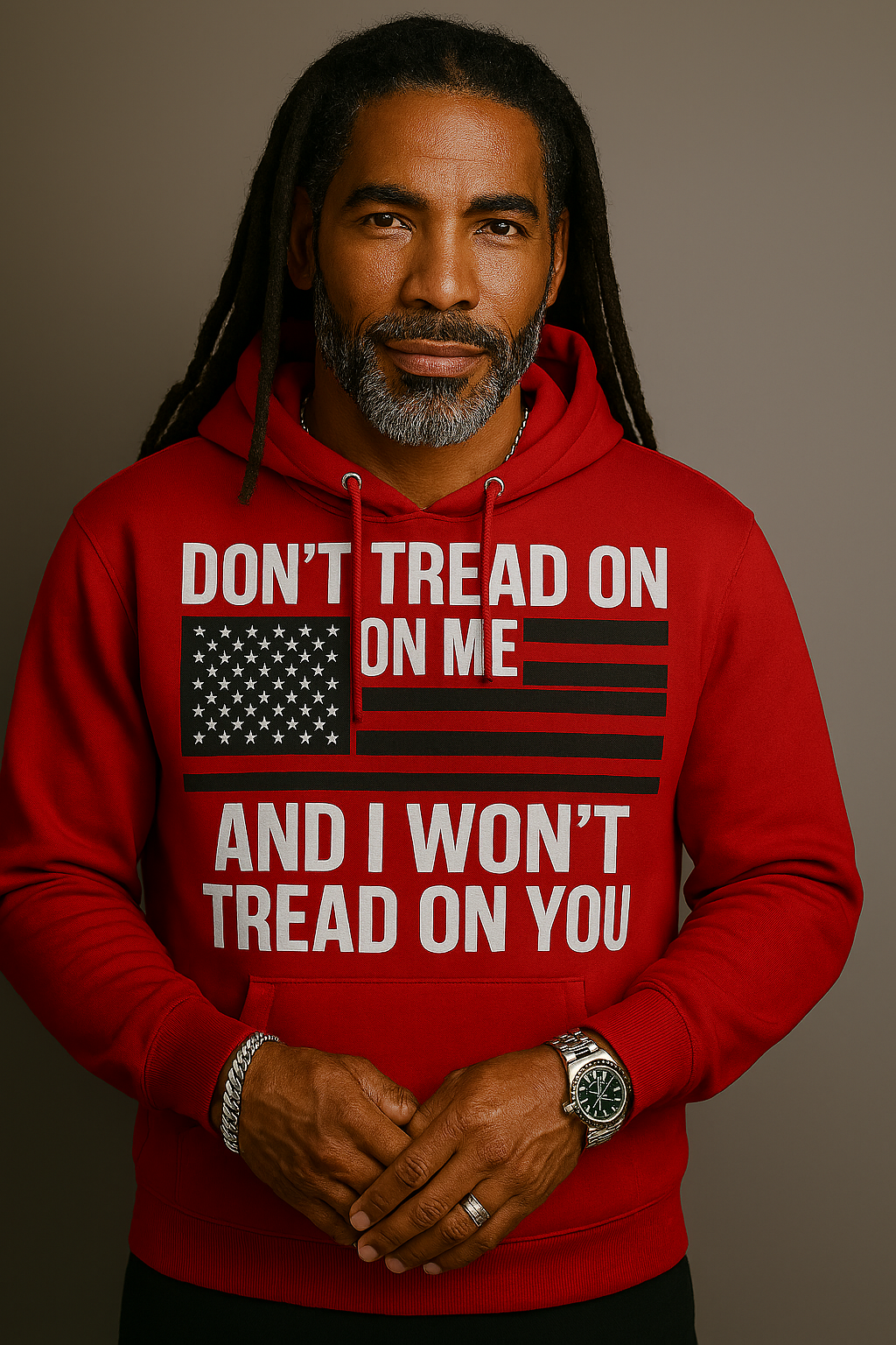 "Don’t Tread on Me" Statement Hoodie – Red or Brown