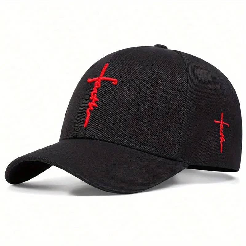 Faith Cross Embroidered Baseball Cap – Christian Apparel for Everyday Wear