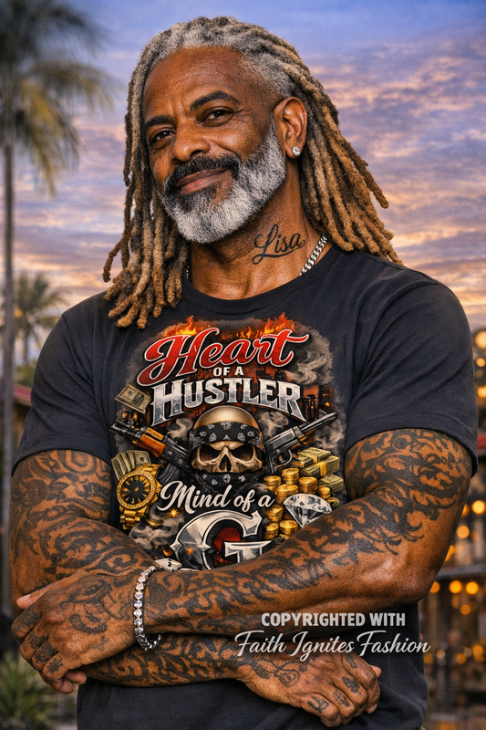 Heart of a Hustler, Mind of a G – Faith Ignites Fashion® Street Tee