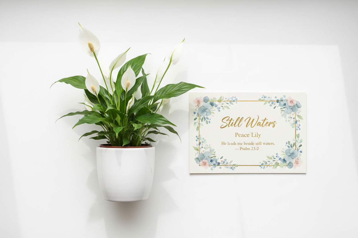 Still Waters - Peace Lily seed kit with scripture card