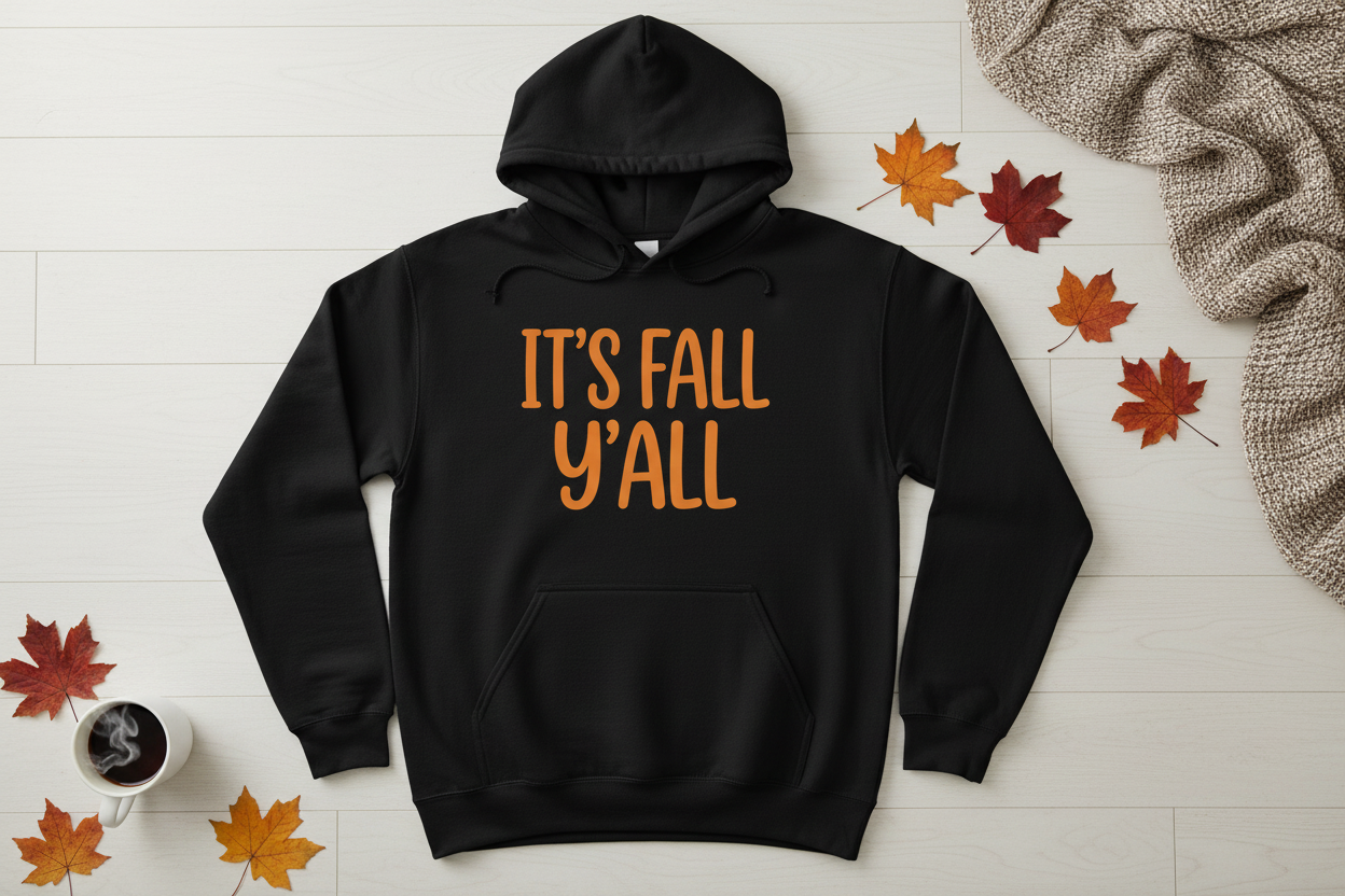 It's Fall Y'all Black Hoodie