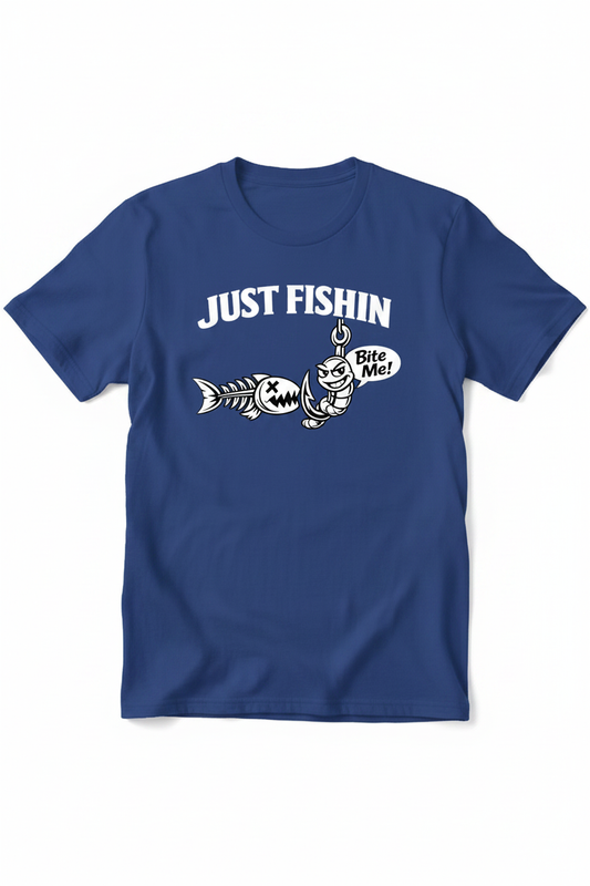 Just Fishin - Royal Blue T-Shirt