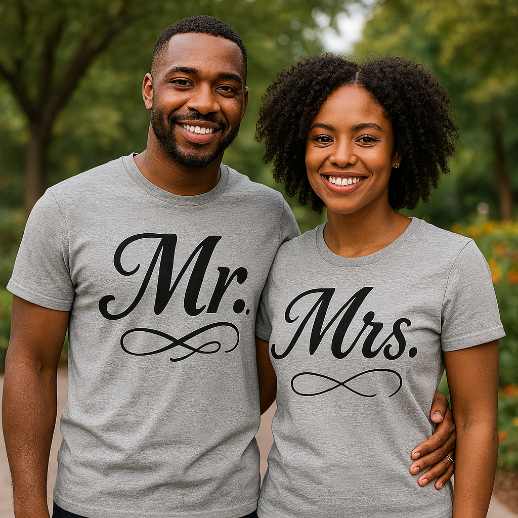 Mr. & Mrs. Matching Married Couple T‑Shirts — Set of 2