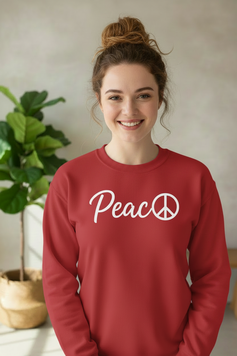 Peace☮ Red Sweatshirt - White Girl