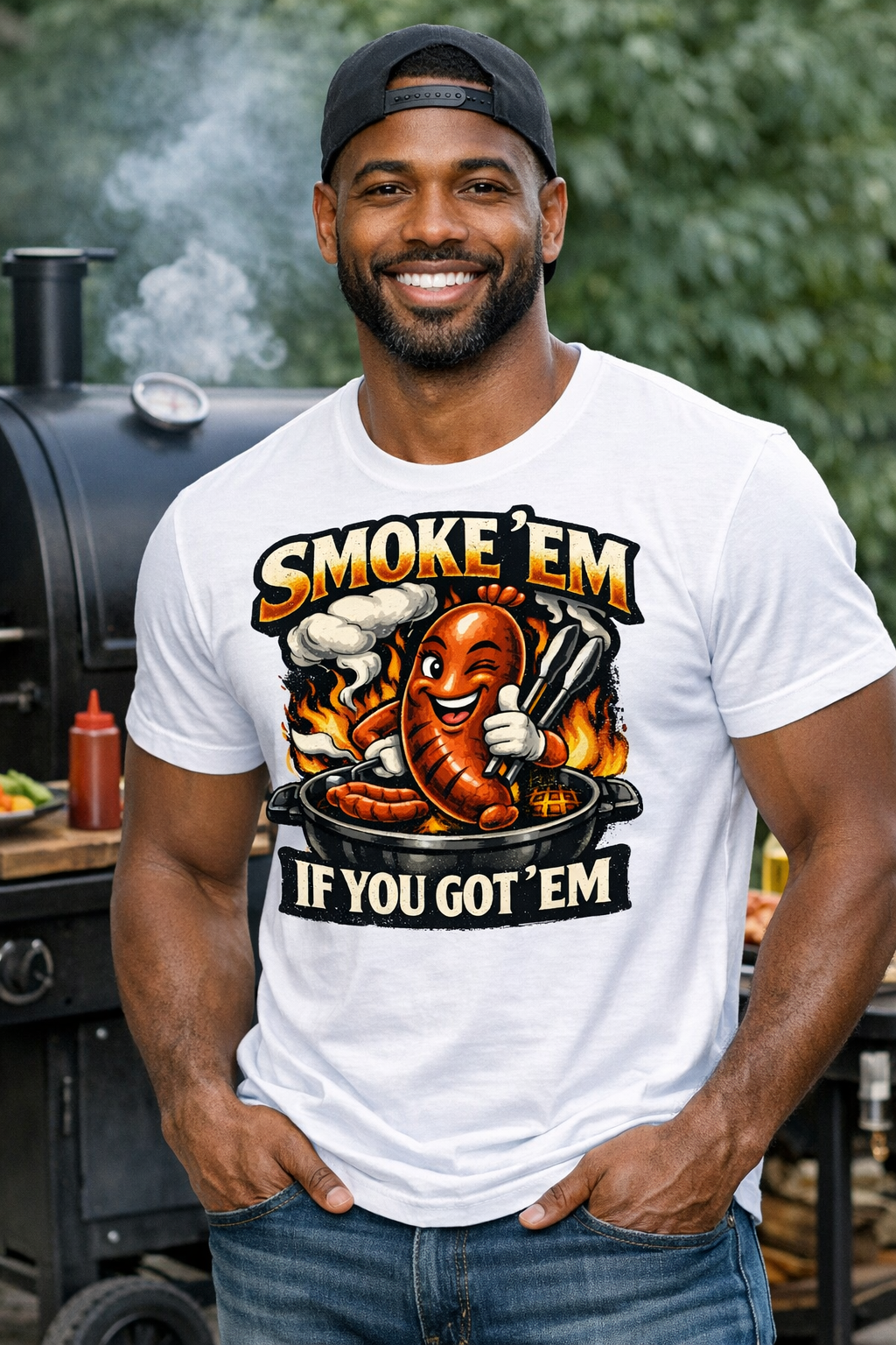 Smoke 'Em If You Got 'Em – Funny BBQ Grill Master Graphic T-Shirt
