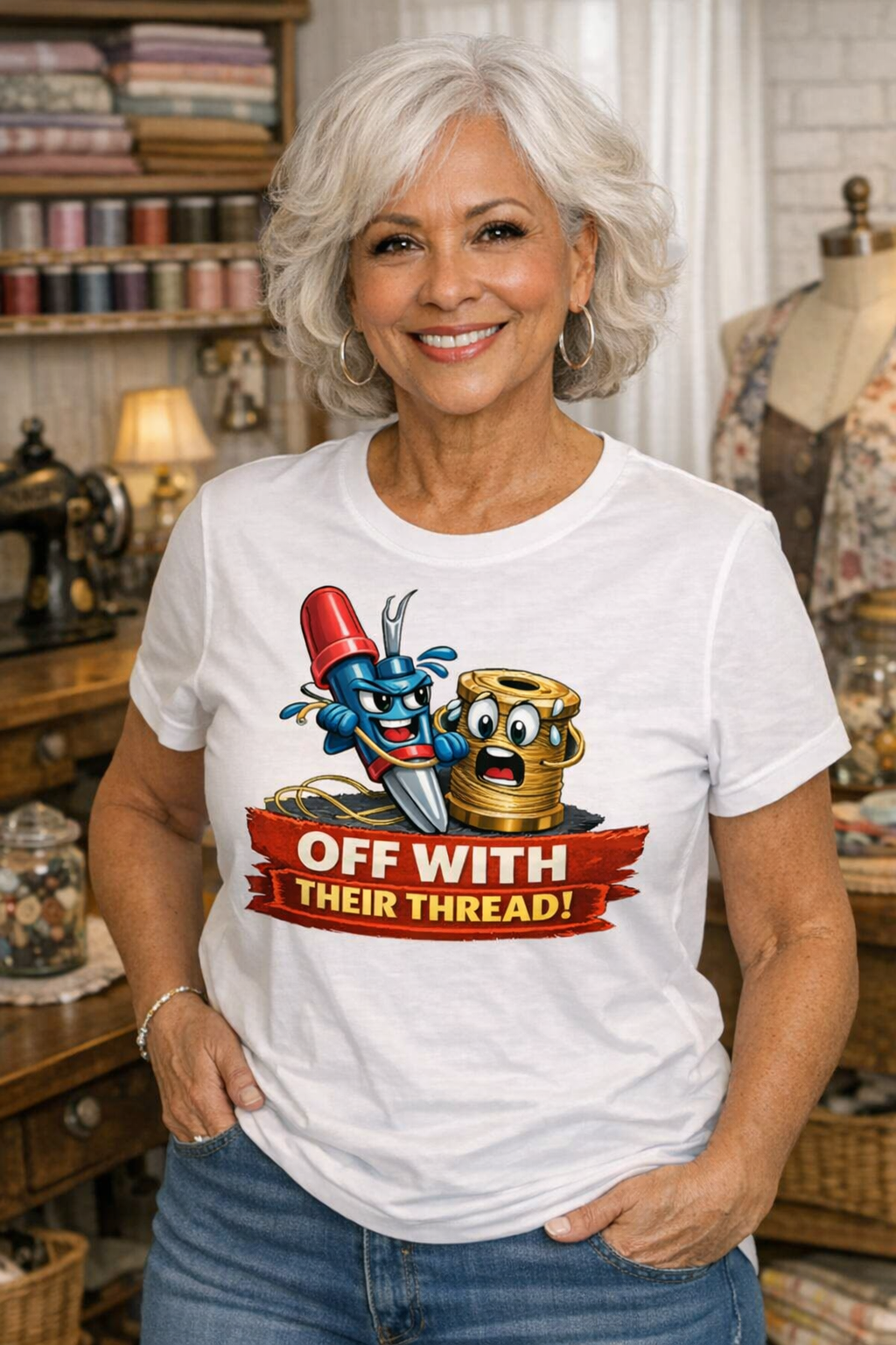 Off With Their Thread! – Funny Sewing & Crafting T-Shirt